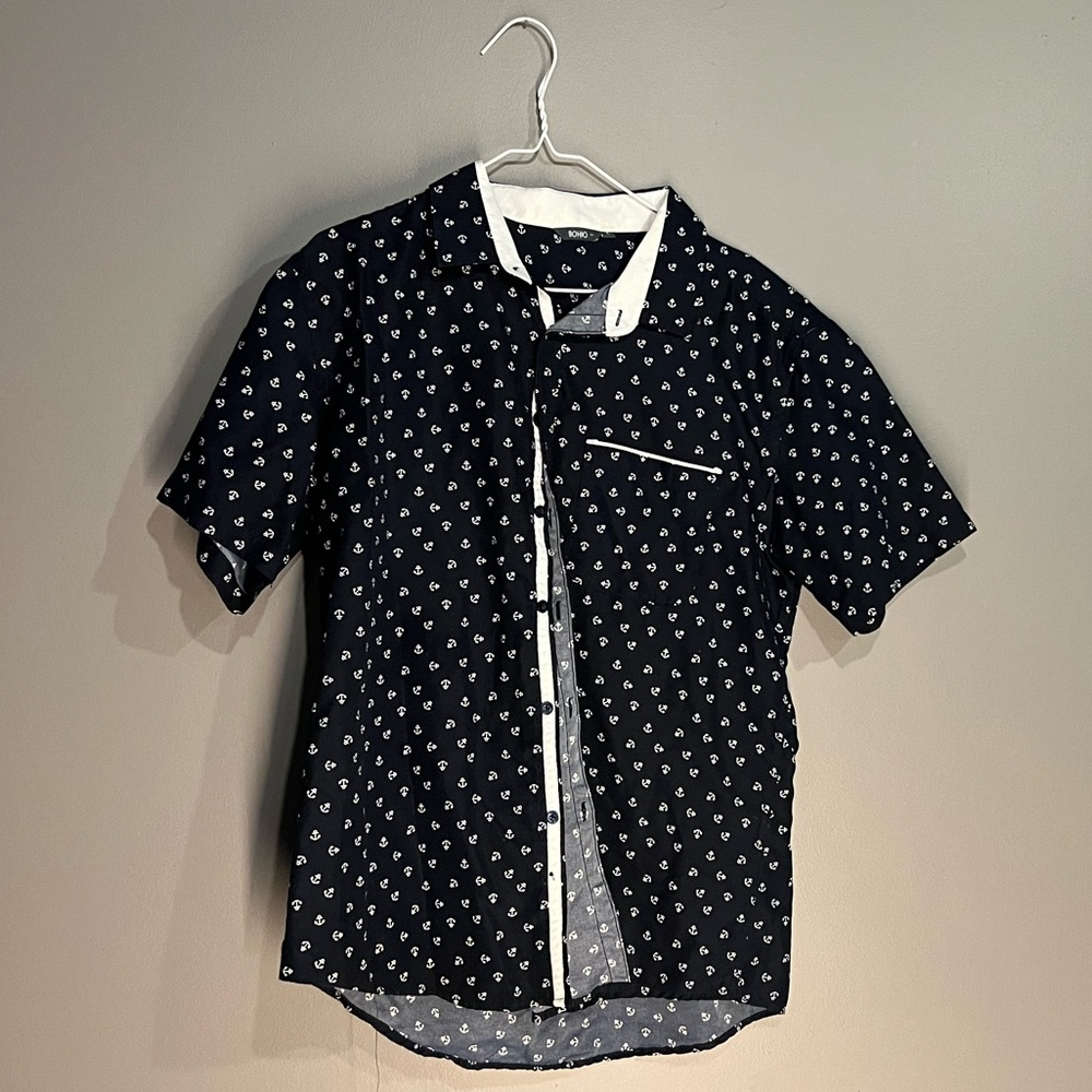 Anchor button up t-shirt
